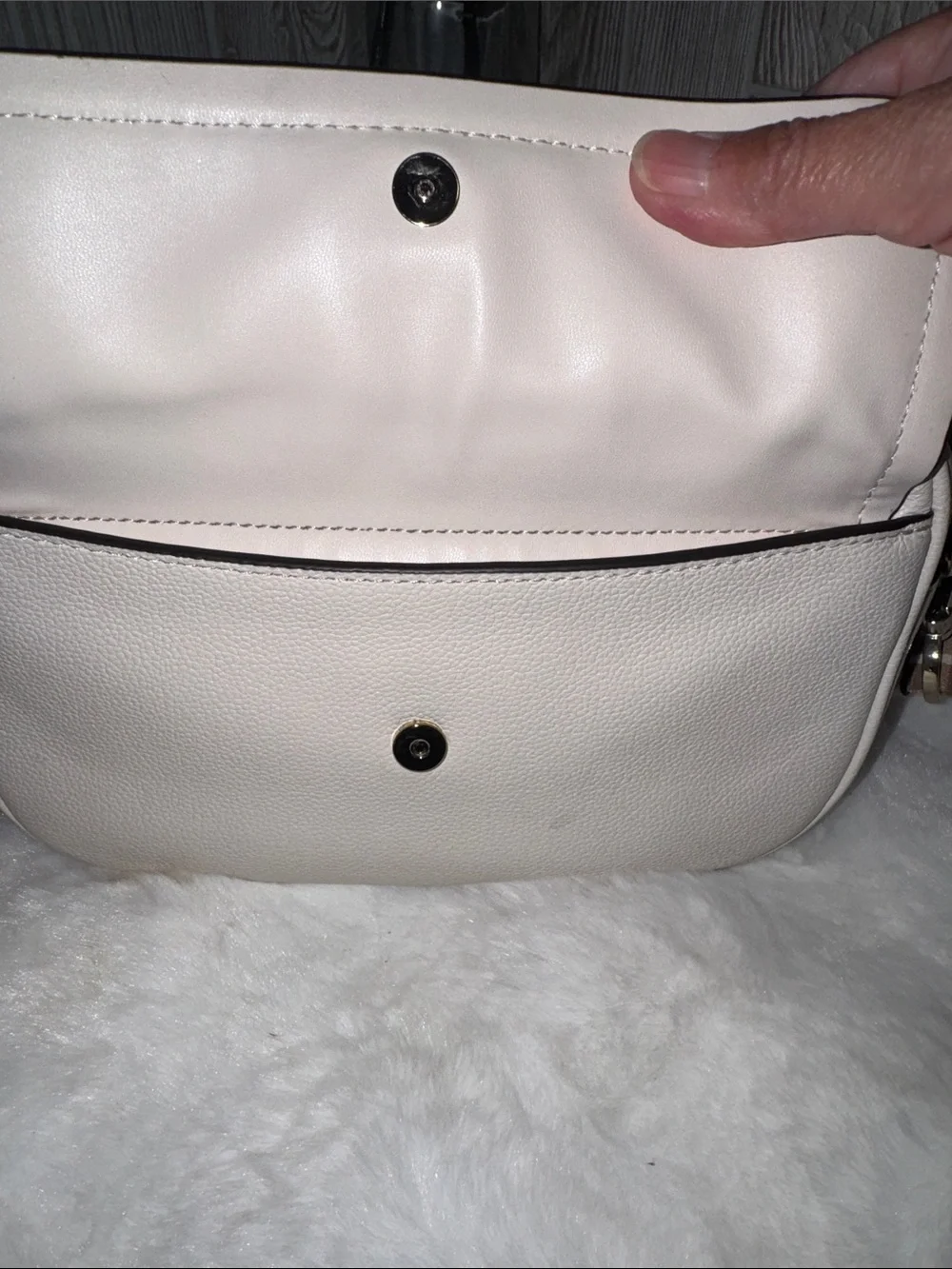 kate spade Cream Leather Crossbody with Striped Strap